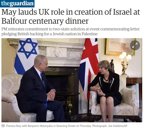 Netanyahu and May commemorate Balfour